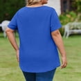 thumbnail image 4 of Womens Plus Size Tops Short Sleeve Summer V Neck Shirts Flowy Dressy Casual Tunic Blouses Blue 4XL, 4 of 6