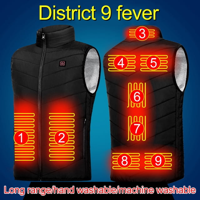 Chaleco Chaquetas térmicas eléctricas unisex a prueba de viento para deportes de invierno senderismo (negro 5XL) Cgtredaw Negro T 26 para Unisex