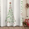 thumbnail image 4 of Christmas Shower Curtain, Green Xmas Pine Tree with Red Star Ornament Holiday Floral Holly Berries Decorations Festive Bathroom Fabric Shower Curtain, Home Decor Tapestry, 4 of 6