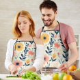 thumbnail image 5 of Pioneer Flower Floral Print Pattern Apron-Garden Aprons for Women with Pockets-Cotton Linen Waterproof Kitchen Cooking Gardening Aprons Adjustable for Kitchen,Cooking,BBQ and Salon 33x27 Inch, 5 of 7