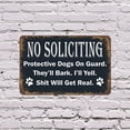 thumbnail image 4 of No Soliciting Dogs on Guard 8 Inch x 12 Inch Novelty Plastic Sign Durable Weatherproof UV Protected Perfect for Homes Entryways Fun Gift for Dog Owners Crafted in the USA, 4 of 5