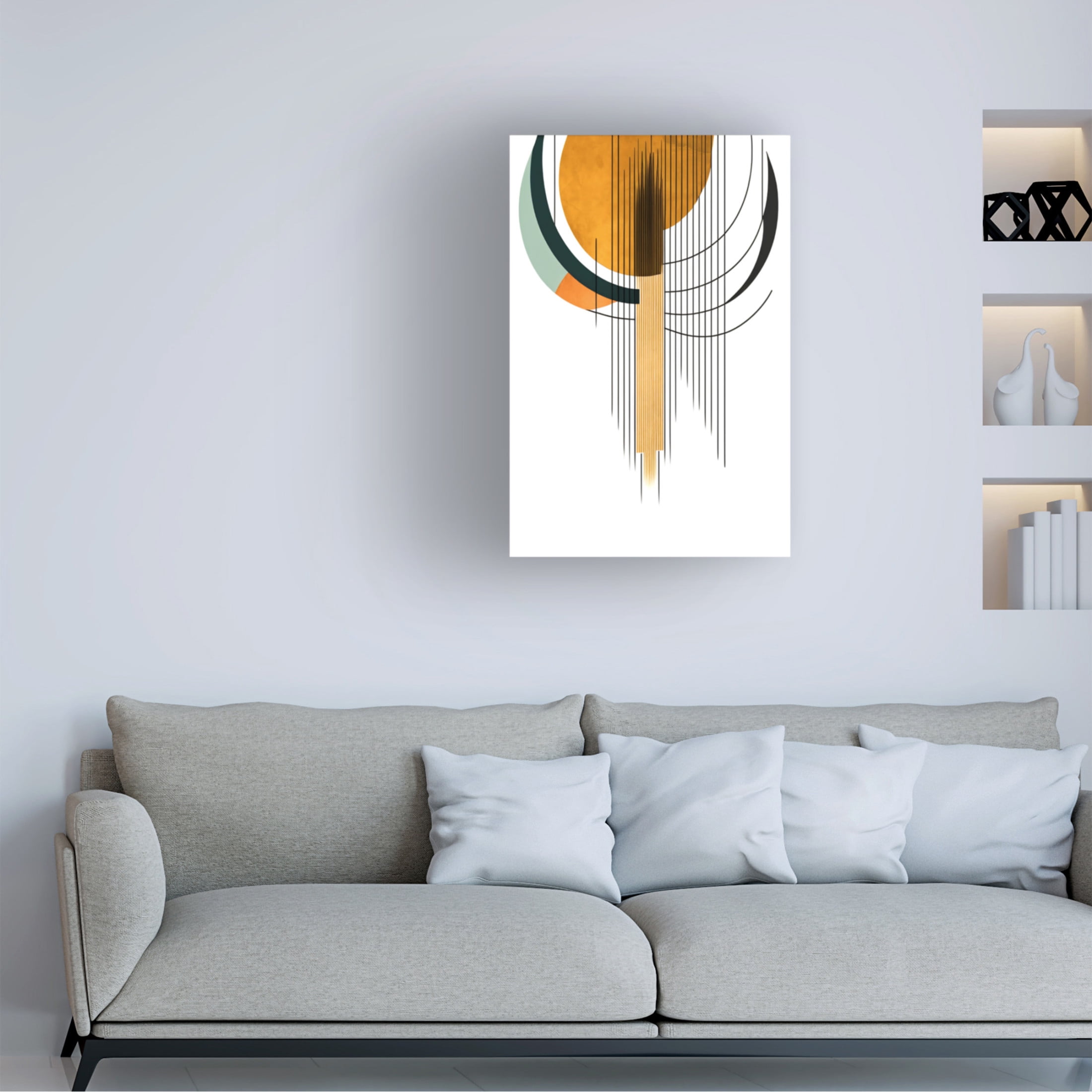 Canvas Wall Art - Ray Heere 'Mid Century Abstract Painting 20' Wall Art for Living Room, Bedroom, or Office Décor by Trademark Fine Art - 22 x 32 Inches