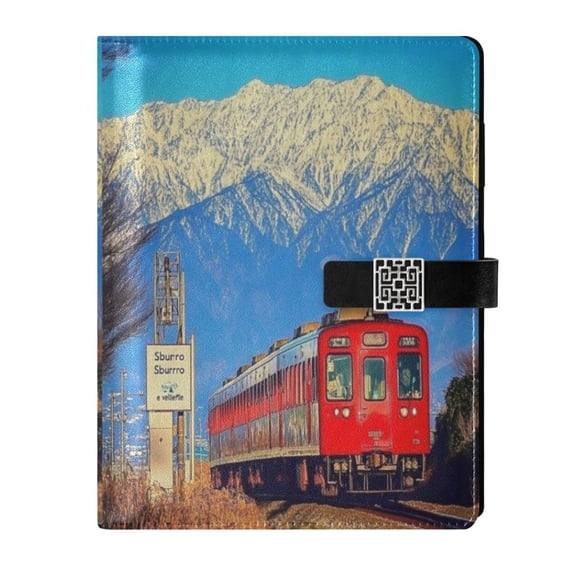Premium Faux Leather Notebook - Refillable, Multi-Functional Organizer, 23.3x17cm, All-Season Use，Train