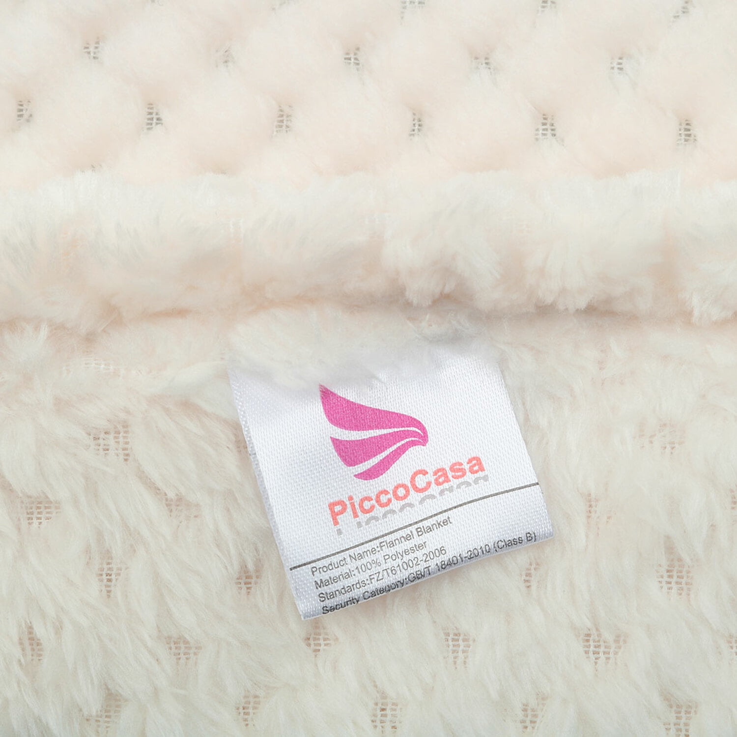 PiccoCasa Soft Microfiber Plush Flannel Blanket Luxury Bed Blanket, Beige Queen (78"x90")