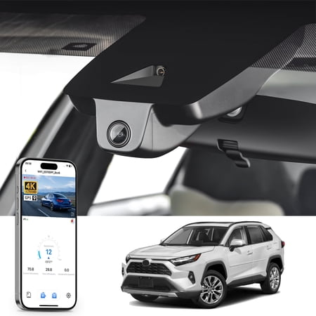 Mangoal 4K Dash Cam Custom Fit for Toyota RAV4 & RAV4 Hybrid 2022-2025 (Model B) with Vent Hole,LE Limited SE Adventure XLE Premium XSE,OEM Look,64GB Card
