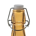 thumbnail image 2 of Botella de Vidrio Grueso, Tapa de Goma con Cierre Hermético Reutilizable, Envase de Vidrio Transparente con Relieve, 1 Litro, Olas Amarillo, 2 of 4