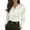White, variant on Women's French-Inspired Satin Blouse, Cross Front V Neck Slim Fit Long Sleeve Top, Elegant Work Office Shirt and Casual Date Night T-Shirt for Women Black XXL