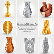 Geeetech 3D Printer Silk Silver PLA Filament 1.75mm,Metal-like Shiny Consumable 1kg (2.2lbs) 1 Spool