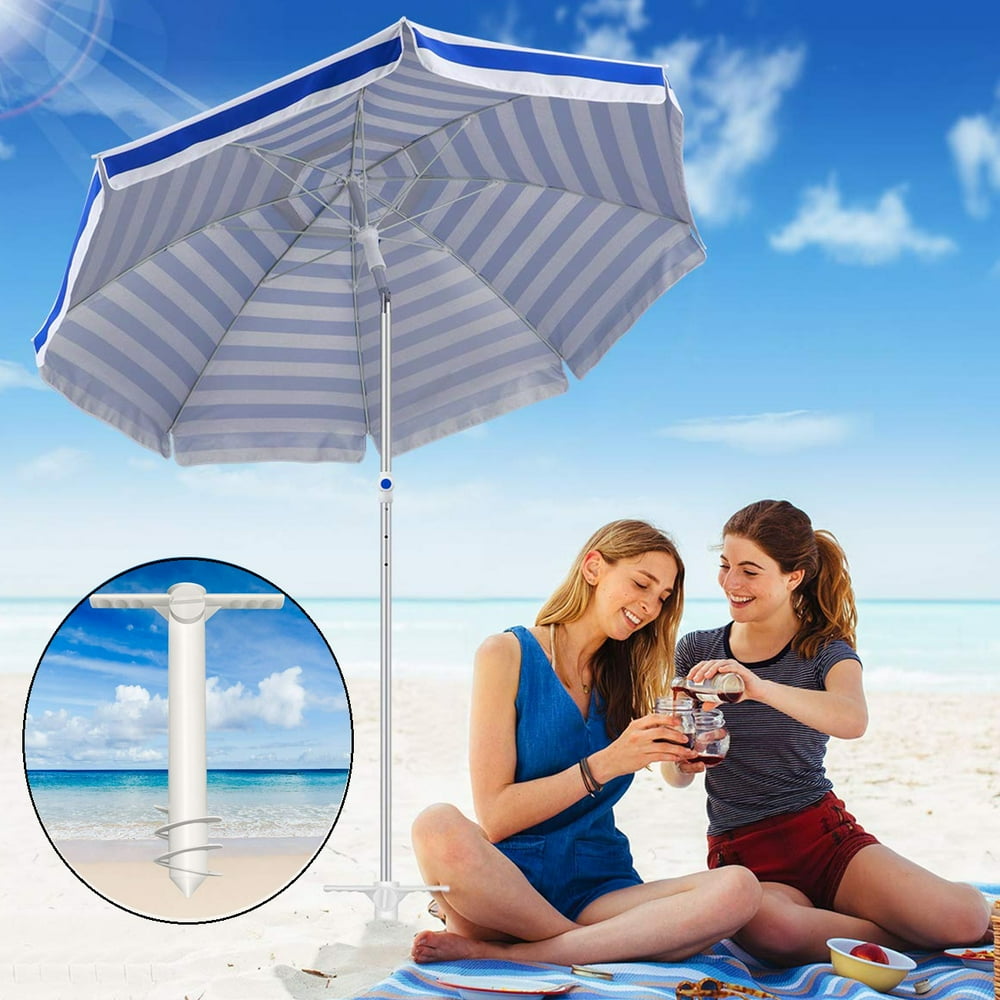 Beach Umbrella Sand Anchor with 3Tier Screw Can Adjustable Fits All Safe Stand Holder for