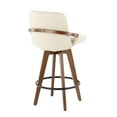 thumbnail image 4 of Cosmo Mid-Century Counter Stool in Walnut and Cream Faux Leather by LumiSource, 4 of 8