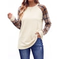 thumbnail image 4 of SPROUTOP Color Block Sweatshirts for Women Raglan Long Sleeve Shirts Casual Crewneck Printed Pullover Tunic Tops, 4 of 11