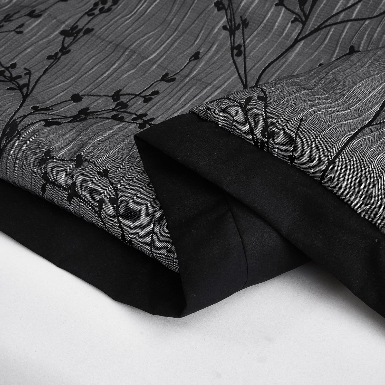 HIG Burgundy Jacquard Patchwork Comforter Set with Matching Curtains, Bed in a Bag King