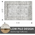 thumbnail image 2 of Rugs for Living Room Area Rug Carpet x Vintage Living Room Rugs for Bedrooms Machine Washable Rug for Dining Room Nusery Floral Distressed Grey Rug, 2 of 7