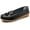 A-black, variant on Women Loafers Leather Rubber Sole Slip On Walking Flats Casual Moccasin Boat Shoes