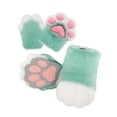 thumbnail image 2 of Pantuflas peludas con forma de pata de animal para cosplay, fiestas, bailes de máscaras Verde, 2 of 8