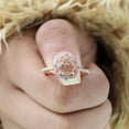 thumbnail image 6 of Vintage Morganite Halo Ring Pink Gemstone Engagement Ring Solitaire Promise Ring 18k Rose Gold Wedding Jewelry Anniversary Gift For Women, 6 of 6