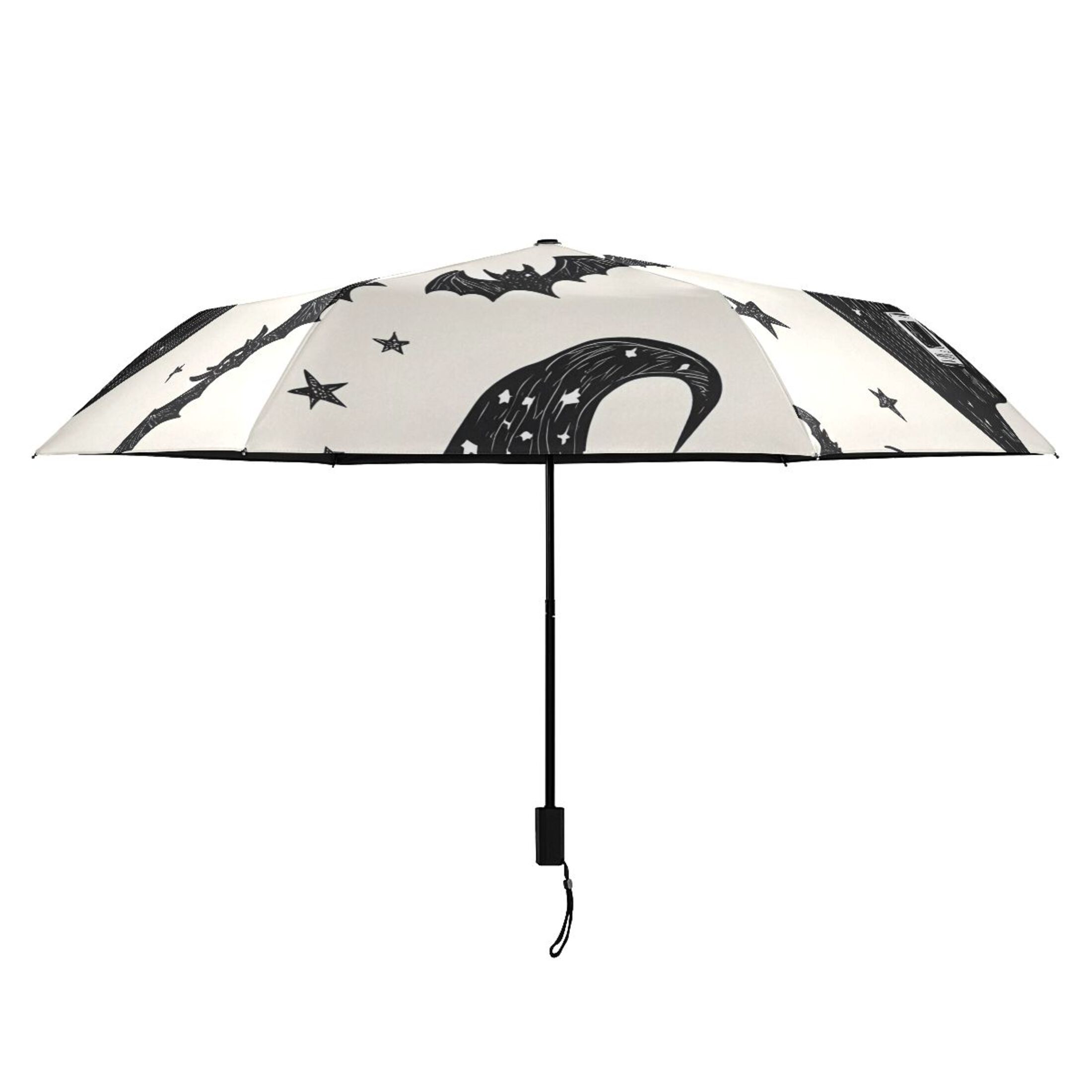 ALAZA Bats and Stars UPF 50+ Compact Folding Umbrella for Rain Travel Umbrella Packable