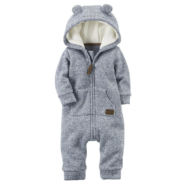 Carter's Carter's Baby Boys' ZipUp Hooded Sherpa Jumpsuit , 9 Months
