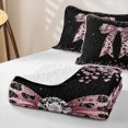 thumbnail image 4 of Manfei Cheetah Print Bowknot Twin Quilt Set for Girls Women,Bling Crystal Sequins Twin Coverlet Set, 4 of 7