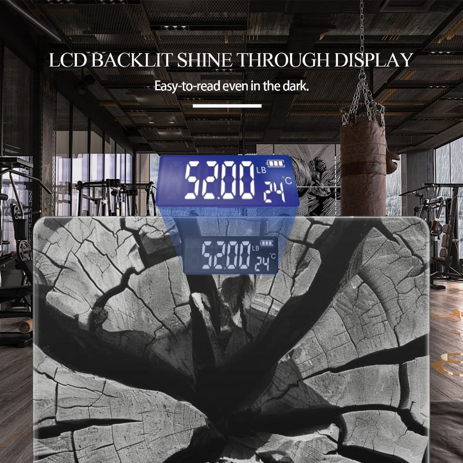 Bathroom Scale, Highly Accurate Digital Body Scale,Precisely Measures Weight up to 400 lbs-The Cross-Section Of Old Tree Trunk With Black And White