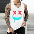 thumbnail image 2 of Camisetas de Tanque de los Hombres Tanque de los Hombres Incolor Gradiente de Impresión Cuello Redondo Correa Delgada Fuga Atrás Regular Casual Deportes Blusas de Tanque, 2 of 5