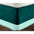 thumbnail image 3 of D.N.G. BEDDINGS 1 Piece Split Corner Two Tone Tailored Bed Skirt, Twin XL Size 26 Inch Deep Pocket, 800 Thread Count, 100% Egyptian Cotton, Solid Teal/Aqua Blue Color., 3 of 3