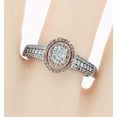 thumbnail image 3 of 10K White Gold Engagement Ring With Rose Gold Tone 0.30ctw Halo Style Oval Shaped Slander, 3 of 3