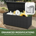 thumbnail image 6 of Uforic 260-Gallon Wicker Outdoor Deck Boxes with Waterproof Liner Bag, Rattan Storage Bin, Large Storage Deck Box - Black, 6 of 9