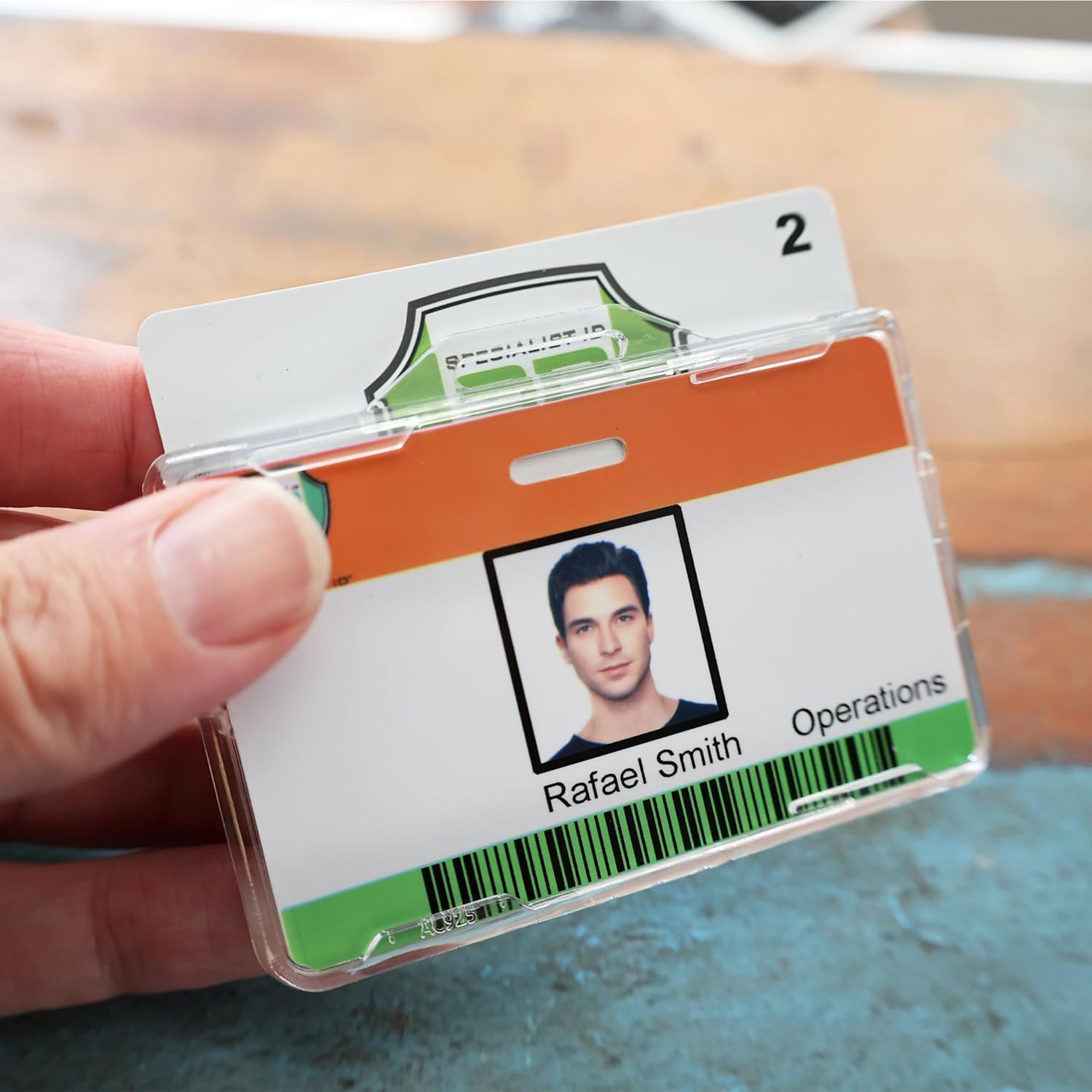Bulk 20 Pack - SPECIALIST ID Horizontal RFID Blocking Badge Holder - Secure Dual ID Protector for CAC, TWIC, PIV, HSPD-12 Smart Cards - Durable Hard Plastic 2 Card Shielded Holder - RFID Case