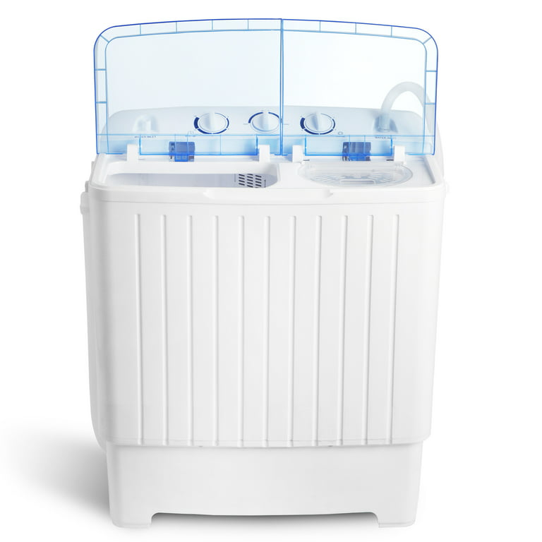 SUPER DEAL Compact Mini Twin Tub Washing Machine, Portable Laundry Washer  w/Wash and Spin Cycle Combo, Built-in Gravity Drain, 13lbs Capacity for  Camping, Apart…