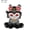 Hellcat Hat Gray, variant on Red-brown devil-horned cat plush toy with microphone prop, cartoon anime sitting pose doll