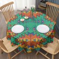 thumbnail image 3 of Symmetric Geometric Pattern Round Tablecloth 60"x60",Wrinkle Wipeable Table Cloth for Kitchen Dining Room Picnic Patio Party, 3 of 6