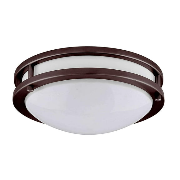 Amax Lighitng, Inc. Amax Lighting 20W LED flush mount fixture in Brush Nickel Finish Bronze White