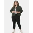 thumbnail image 2 of Terra & Sky Women's Plus Size Denim Utility Jacket, Sizes 0X-5X, 2 of 5