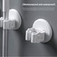 thumbnail image 2 of Soporte para escoba multifuncional montado en la pared, soporte para escoba y fregona autoadhesivo, para colgar herramientas, 3 piezas (blanco), 2 of 5
