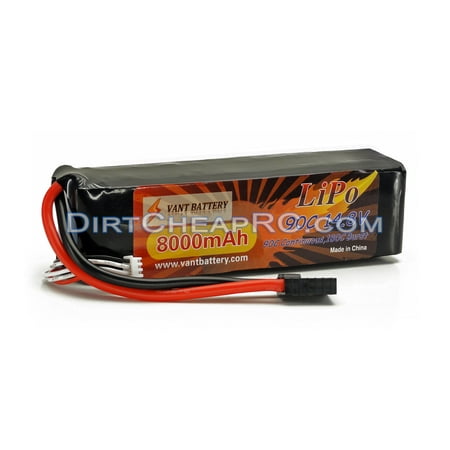 14.8V 8000mAh 4S Cell 90C-180C LiPo Battery Pack w/ Traxxas High Current Style Connector (X-Maxx 8S, Unlimited Desert Racer Truck,