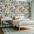 thumbnail image 2 of Peel and Stick Wallpaper Contact Paper vintage flowers ethnic vibe grunge 60s style Self Adhesive and Removable 24in x 118in, 2 of 8