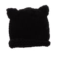 thumbnail image 1 of Gorro de invierno en apariencia de gorro para mujer con capucha de punto Negro, 1 of 9
