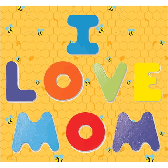 I Love Mom Quotes Family Text Lettering Wall Sticker Art Design Decal for Girls Boys Kid Room Bedroom Nursery Kindergarten House Fun Home Decor Stickers Wall Art Vinyl Decoration (20x20 inch)