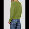 thumbnail image 4 of Suéter de Cuello de Solapa para Mujer, Chaqueta de Punto con Botones y Abertura Frontal, Cárdigan de Larga con Botones Verde M, 4 of 7