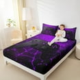 thumbnail image 4 of Manfei Cartoon Console Full Size Sheets,Modern Video Game Bed Sheets,Purple Black Sheet Sets For Boys Teens,Super Cozy Room Decor,4 Pieces, 4 of 7