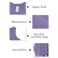 thumbnail image 5 of VOGRACE Womens Plus Size Tank Tops Summer Square Neck Pleated Flowy Floral Shirts Purple 3XL, 5 of 7