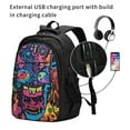 thumbnail image 7 of Hirioo Neon Graffiti Urban Art for Travel Laptop Backpack with USB Charging Port for Men and Women, 7 of 7