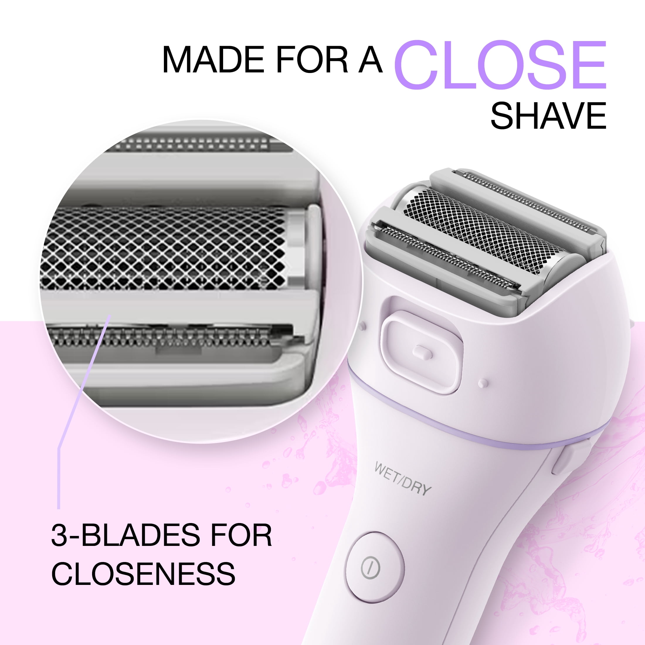Panasonic ES-WWL6A 3-Blade Wet/Dry Electric Shaver for Women with Pop-up Trimmer