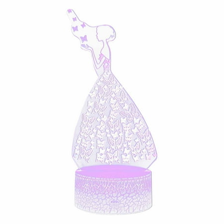 

ZToonmas 3D Illusion Night Light Led Night Light Colorful 16 Colors Remote Control Desk Lamp Gift