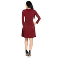 thumbnail image 3 of 24/7 Comfort Apparel Women's Long Sleeve Knee Length Skater Dress, 3 of 4