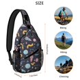 thumbnail image 4 of Rocket and Spacecraft Sling Backpack, Moon and Sun Design, Galaxy Nebula Crossbody Bag for Outer Space Lovers, 4 of 6