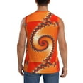 thumbnail image 4 of Lsque Orange Rotating Print Men's Cotton Blend Sleeveless Muscle Shirts (S-3XL)- Moisture Wicking, Odor Protection, UPF 30+,Medium, 4 of 8