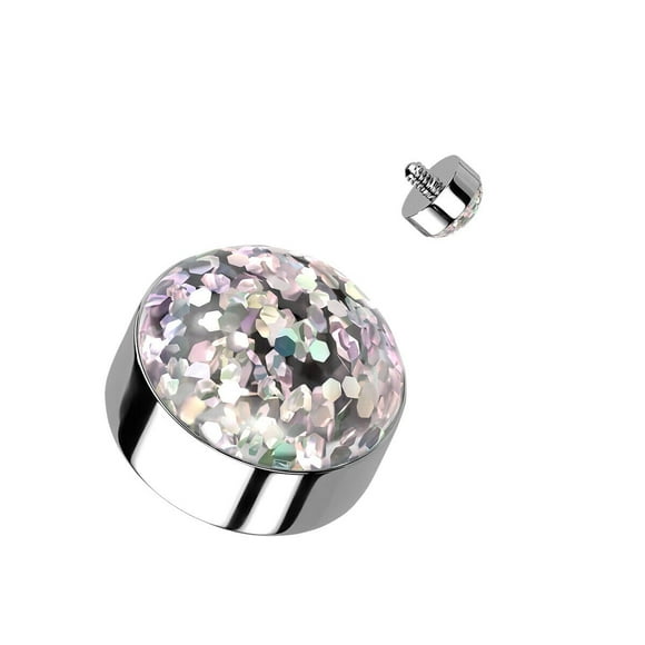 BodyJewelryOnline 14GA Internally Threaded Glitter Dome CZ Dermal Anchor Microdermal From Men Women