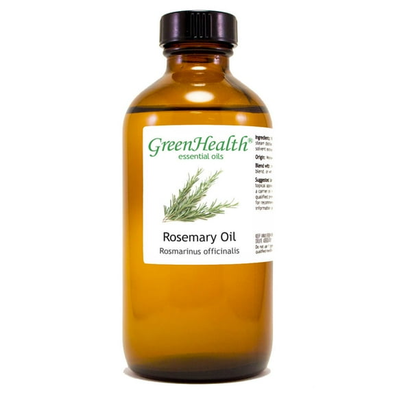 Rosemary Essential Oil - 8 fl oz (237 ml) Glass Bottle w/ Cap - 100% Pure Essential Oil by GreenHealth